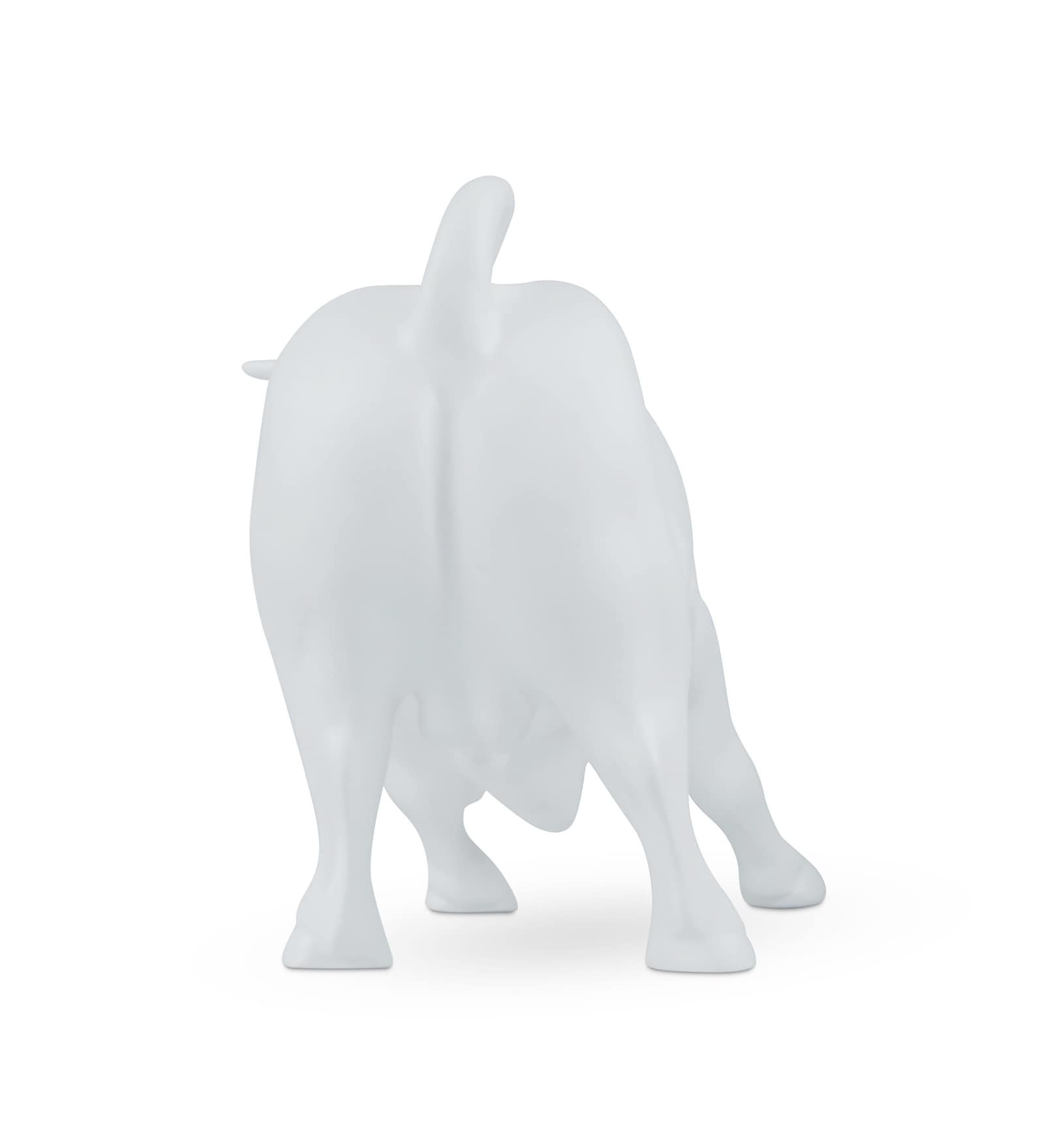 Bull White Resin Figurine